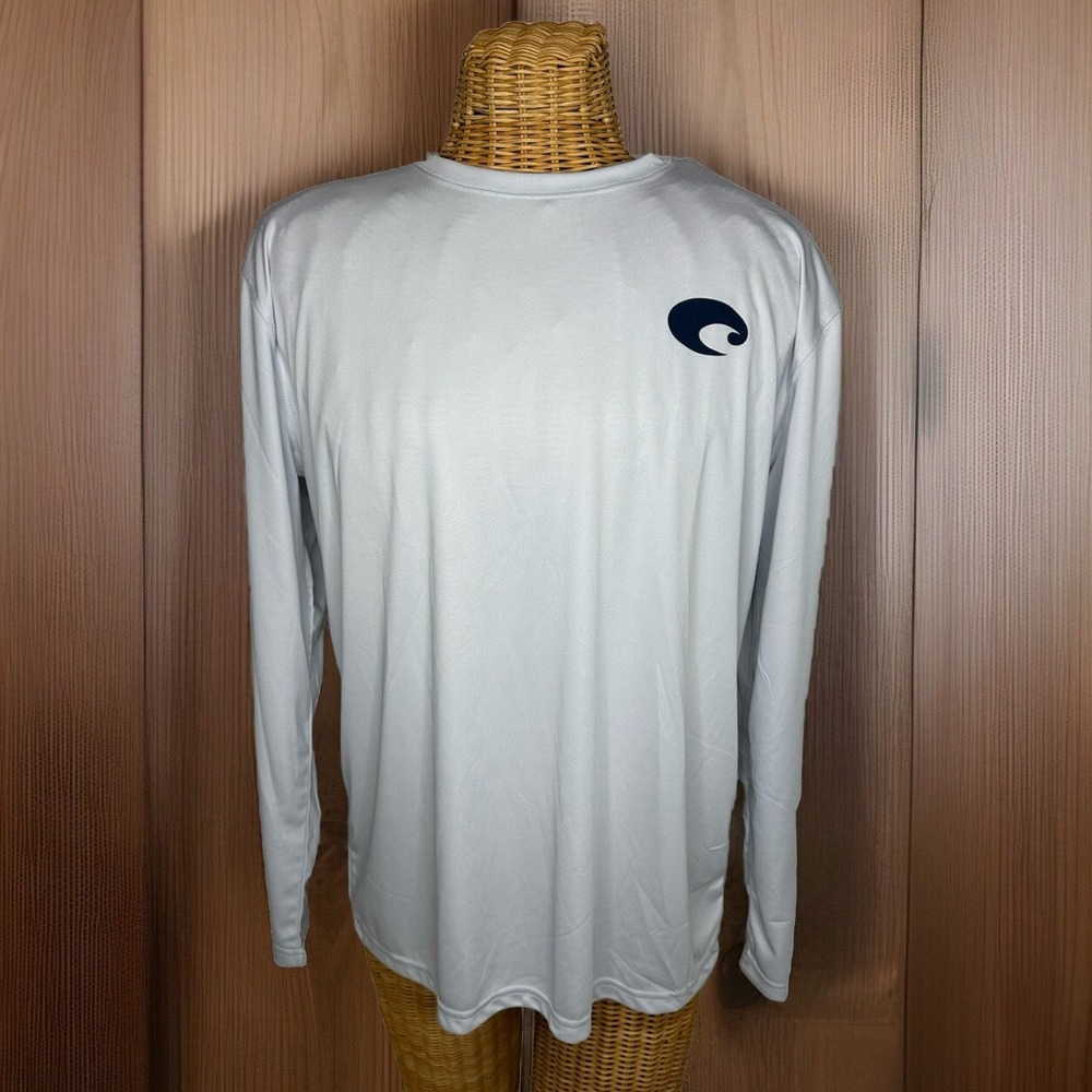 Costa Technical Crew Sleeve Tee, Pearl Grey, L/S Shirt, Men Size L, UPF 50+, NEW